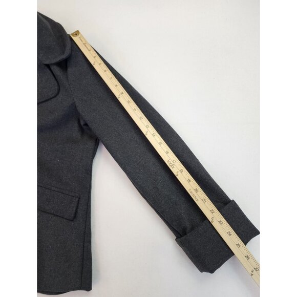 Larry Levine Women L Double Breasted Pea Coat Lined Cuff Mid Length Classy - Picture 4 of 9